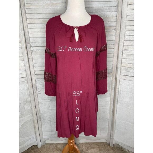 Old Navy Peasant Dress Red Small NWOT - Picture 2 of 6
